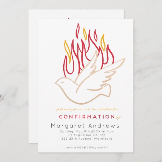 ゴールデン鳩の確認招待状 招待状 (正面/裏面)