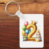 ゴールデン2歳の誕生日 キーホルダー (正面)