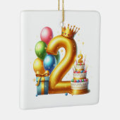 ゴールデン2歳の誕生日 セラミックオーナメント (右)