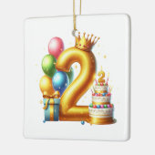 ゴールデン2歳の誕生日 セラミックオーナメント (左)