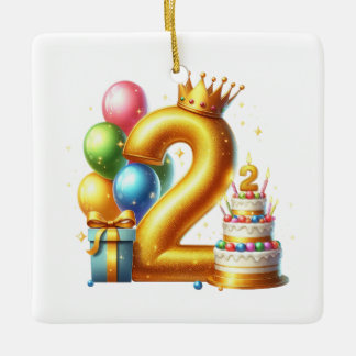 ゴールデン2歳の誕生日 セラミックオーナメント