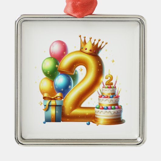 ゴールデン2歳の誕生日 メタルオーナメント (正面)