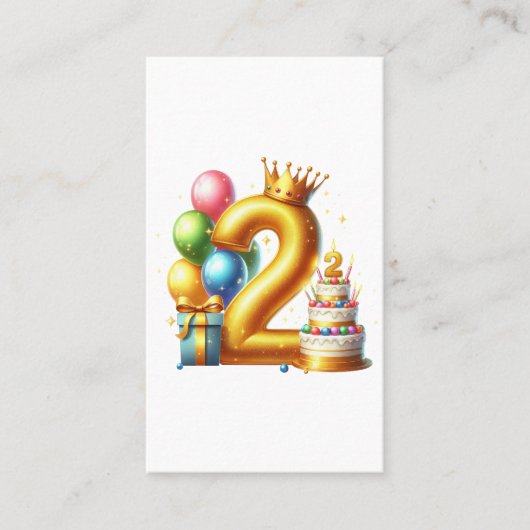 ゴールデン2歳の誕生日 名刺 (正面)
