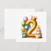 ゴールデン2歳の誕生日 招待状 (正面/裏面)