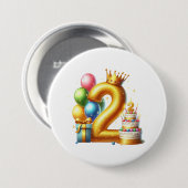 ゴールデン2歳の誕生日 缶バッジ (正面&裏面)