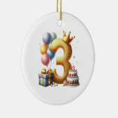 ゴールデン3歳の誕生日 セラミックオーナメント (右)