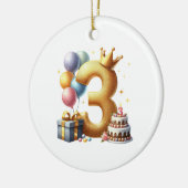 ゴールデン3歳の誕生日 セラミックオーナメント (左)