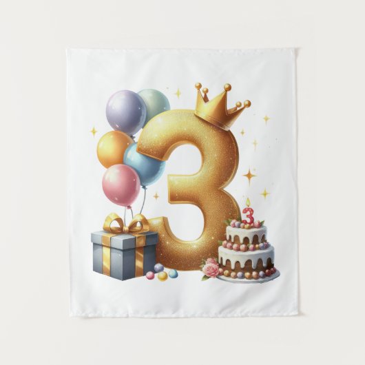 ゴールデン3歳の誕生日 タペストリー (正面)