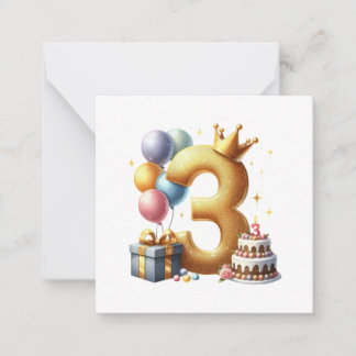 ゴールデン3歳の誕生日 ノートカード