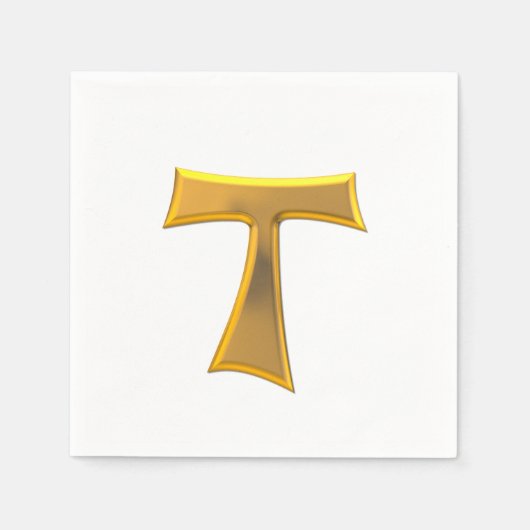 ゴールデン3-Dルックフランシスカンタウクロス スタンダードカクテルナプキン (正面)