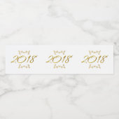 ゴールデン3-Dルック2018ウォーターボトルテンプレート ペットボトルラベル (シングルラベル)