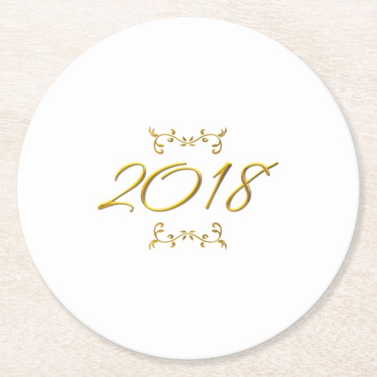 ゴールデン3-Dルック2018 ラウンドペーパーコースター (正面)