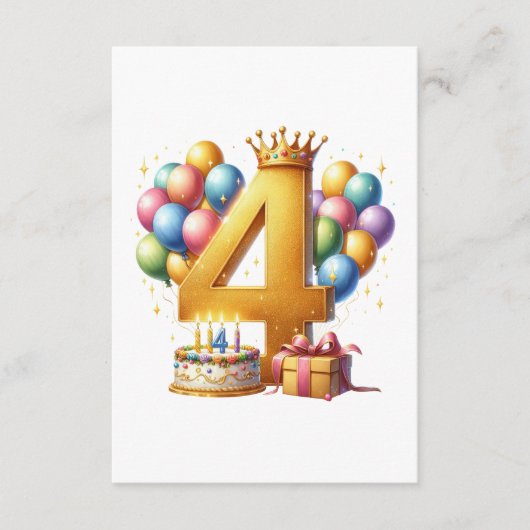 ゴールデン4歳の誕生日 エンクロージャーカード (正面)