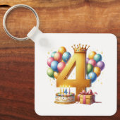 ゴールデン4歳の誕生日 キーホルダー (正面)
