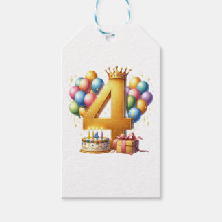 ゴールデン4歳の誕生日 ギフトタグ