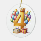 ゴールデン4歳の誕生日 セラミックオーナメント (左)