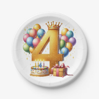 ゴールデン4歳の誕生日 ペーパープレート
