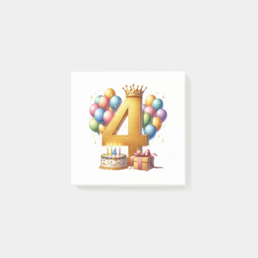 ゴールデン4歳の誕生日 ポストイット (正面)