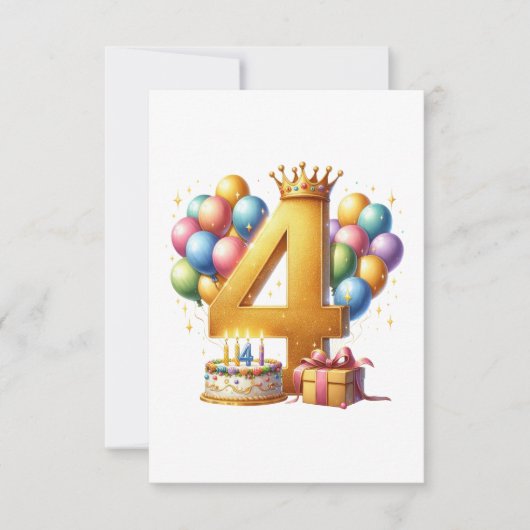 ゴールデン4歳の誕生日 出欠カード (正面)