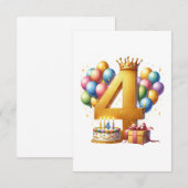 ゴールデン4歳の誕生日 出欠カード (正面/裏面)