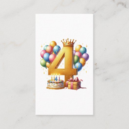 ゴールデン4歳の誕生日 名刺 (正面)