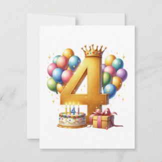 ゴールデン4歳の誕生日 招待状