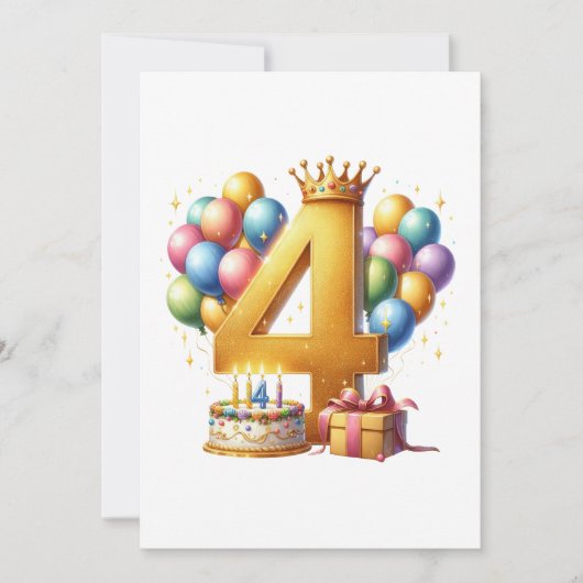 ゴールデン4歳の誕生日 案内状 (正面)