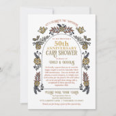 ゴールデン50周年ウェディングアニバーサリーカードシャワー 招待状 (正面)