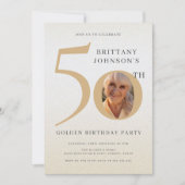 ゴールデン50周年エレガント50誕生日 招待状 (正面)
