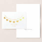 ゴールデン50周年結婚ハートバンティングカード 箔カード (ディスプレー)