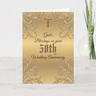ゴールデン50周年結婚十字架聖なる書物、 経典 カード