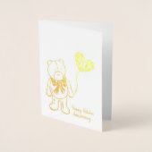 ゴールデン50周年結婚夫テディベア 箔カード (正面)