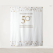 ゴールデン50周年結婚式 フォトバックドロップ タペストリー (正面)