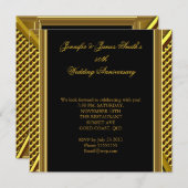 ゴールデン50周年記念エレガントな結婚式金ゴールド 招待状 (正面/裏面)