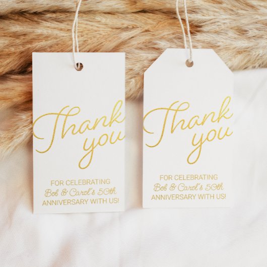 ゴールデン50周年記念フォイルありがとうメッセージカード ギフトタグ