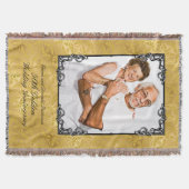 ゴールデン50周年記念写真結婚モノグラム スローブランケット (正面)