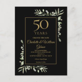 ゴールデン50周年記念日変更グリーン 案内ポストカード (正面)