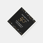 ゴールデン50周年記念紙吹雪金ゴールド スタンダードカクテルナプキン (角)