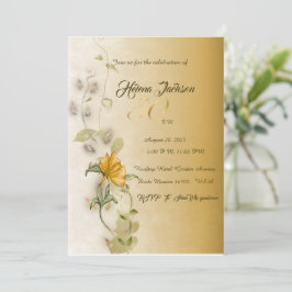 ゴールデン50歳の誕生日の招待状 招待状