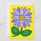 ゴールデン60誕生日シンプル紫ひまわり 招待状 (正面)