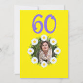 ゴールデン60誕生日シンプル紫ひまわり 招待状 (裏面)