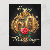 ゴールデン60th誕生日バラエレガンス ポストカード (正面)