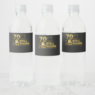 ゴールデン70と若いまだ70歳の誕生日引用文 ペットボトルラベル