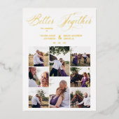 ゴールデン8写真よりお洒落良い一緒に引用文 箔招待状 (正面)