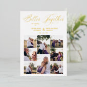 ゴールデン8写真よりお洒落良い一緒に引用文 箔招待状 (立ち正面)