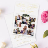 ゴールデン8写真よりお洒落良い一緒に引用文 箔招待状