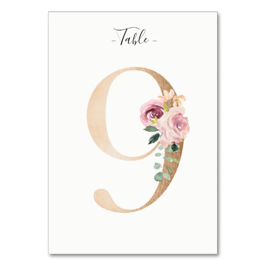 ゴールデン9フローラテーブル番号カード テーブルナンバー (正面)