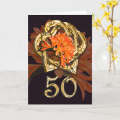 ゴールデン・アニバーサリー おめでとうカード カード (黄色い花)