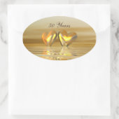 ゴールデン・アニバーサリー・ハート 楕円形シール (バッグ)