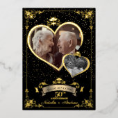 ゴールデン・アニバーサリー・ラブハート Then & Now フォト 箔招待状 (正面)